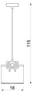 Lampadario a sospensione per bambini SWEET 1xE27/15W/230V bianco/bow