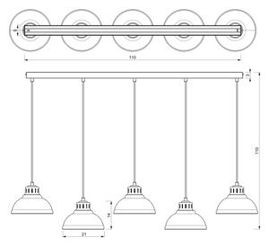 Lampadario a sospensione con filo SVEN 5xE27/15W/230V beige