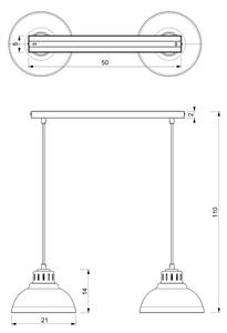 Lampadario a sospensione con filo SVEN 2xE27/15W/230V beige
