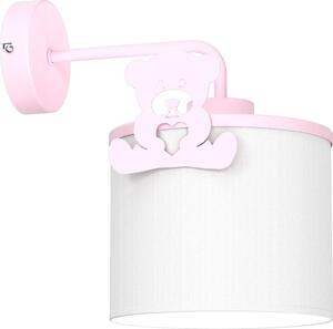 Applique per bambini SWEET 1xE27/15W/230V bianco/rosa/orsacchiotto