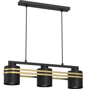 Lampadario a sospensione con filo SCOT 3xE27/15W/230V nero/oro