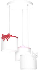 Lampadario a sospensione per bambini SWEET 3xE27/15W/230V bianco/rosa/rosso/bow