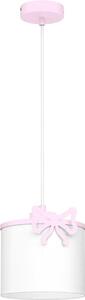 Lampadario a sospensione per bambini SWEET 1xE27/15W/230V bianco/rosa/bow