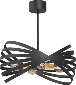 Lampadario a sospensione con supporto rigido SPARKLE 4xE27/15W/230V nero/oro