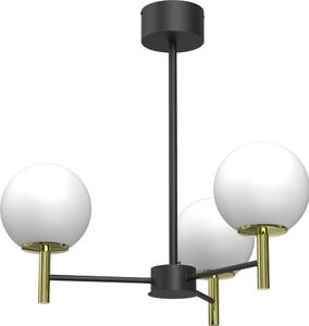 Lampadario a sospensione con supporto rigido AWINION 3xE27/15W/230V bianco/oro/nero