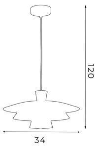 Lampadario a sospensione con filo PLATO 1xE27/15W/230V ottone/oro
