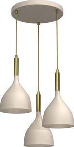 Lampadario a sospensione con filo NOAK 3xE27/15W/230V beige/oro