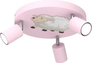 Luce Spot per bambini FUN 3xGU10/8W/230V rosa/pecora