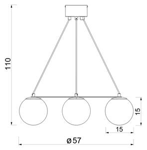 Lampadario a sospensione con filo BALLO 4xE27/15W/230V nero/bianco