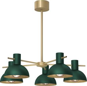 Lampadario a sospensione con supporto rigido ESTATE MINI 5xE27/15W/230V verde