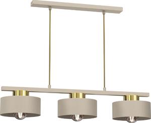 Lampadario a sospensione con filo MARTI 3xE27/15W/230V beige/oro