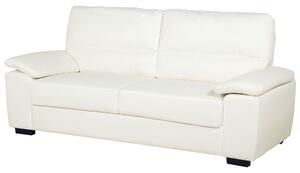 Divano da soggiorno in ecopelle a 3 posti color crema sofa moderno Beliani
