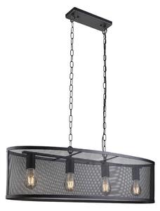 Searchlight - Lampadario a sospensione con catena FISHNET 4xE27/60W/230V nero