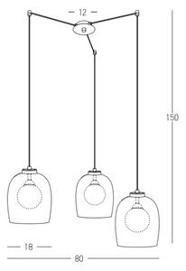Zambelis 22145 - Lampadario a sospensione con filo 3xG9/5W/230V ragno nero