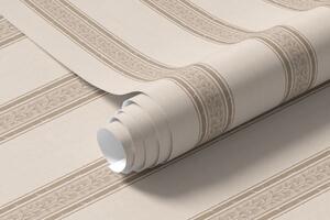 Carta da parati Eleganti strisce beige con foglie, Parati geometrica classici, Parati geometrica a righe classici, a01249v2 : Uwalls.it