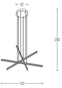 Zambelis 1947 - Lampadario a sospensione con filo LED dimmerabile LED/48W/230V nero