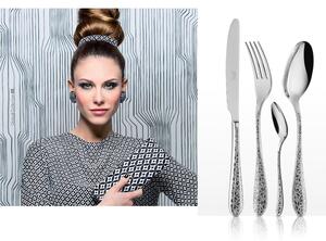 Servizio Posate in acciaio inox 18/10 set 24 pezzi Floreale spessore 3 mm 18/10 lucidato a specchio in confezione regalo lavabili in lavastoviglie