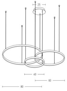 Zambelis 1956 - Lampadario LED a sospensione con filo LED/136W/230V oro