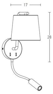 Zambelis H57 - Lampada LED flessibile 3W + 1xE27 40W 230V nero