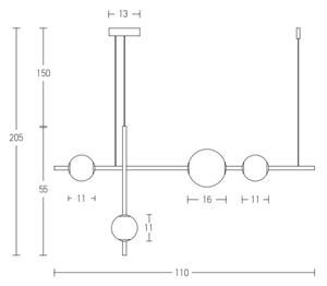 Zambelis 20131 - Lampadario a sospensione con filo LED dimmerabile LED/18W/230V