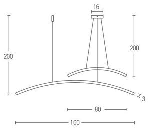 Zambelis 20130 - Lampadario a sospensione con filo LED dimmerabile LED/48W/230V nero
