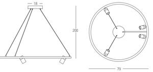 Zambelis 22013 - Lampadario a sospensione con filo LED dimmerabile LED/59W/230V diametro 79 cm nero