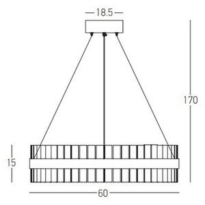 Zambelis 22039 - Lampadario a sospensione con filo LED dimmerabile LED/56W/230V oro