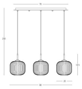Zambelis 22074 - Lampadario a sospensione con filo 3xE27/40W/230V