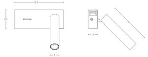 Zambelis H75 - Applique a LED LED/3W/230V USB nero