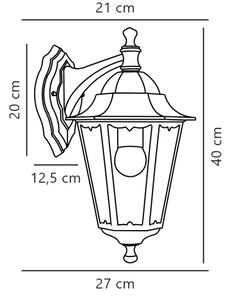 Nordlux - Applique da esterno CARDIFF 1xE27/60W/230V IP44