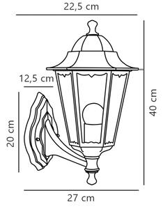 Nordlux - Applique da esterno CARDIFF 1xE27/60W/230V IP44