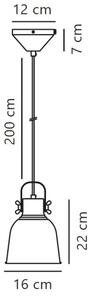 Nordlux - Lampadario a sospensione con filo ADRIAN 1xE27/25W/230V diametro 16 cm antracite