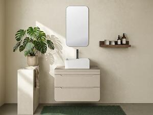 Mobile bagno sospeso con lavabo da appoggio quadrato Beige 80 cm - ARUBA