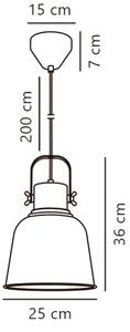 Nordlux - Lampadario a sospensione con filo ADRIAN 1xE27/25W/230V diametro 25 cm grigio
