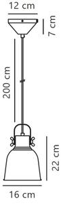 Nordlux - Lampadario a sospensione con filo ADRIAN 1xE27/25W/230V diametro 16 cm grigio
