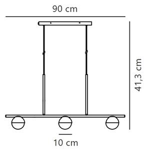 Nordlux - Lampadario a sospensione con filo CONTINA 3xG9/5W/230V ottone