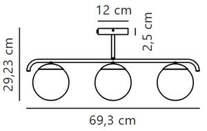 Nordlux - Lampadario a sospensione con supporto rigido GRANT 3xE14/25W/230V nero