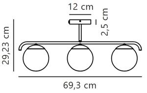 Nordlux - Lampadario a sospensione con supporto rigido GRANT 3xE14/25W/230V oro