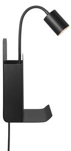 Nordlux - Lampada da parete ROOMI con mensola e USB 1xGU10/8W/230V nero