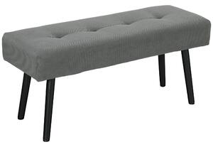 HOMCOM Panca Fondo Letto a Trapunta in Tessuto Effetto Velluto a Coste e Acciaio, 100x36x45 cm, Grigio | Aosom Italy