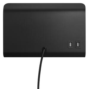 Nordlux - Lampada da parete ROOMI con mensola e USB 1xGU10/8W/230V nero