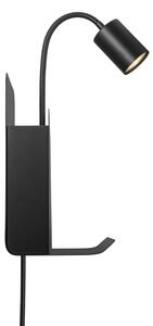Nordlux - Lampada da parete ROOMI con mensola e USB 1xGU10/8W/230V nero