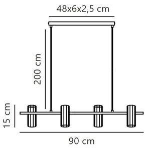 Nordlux - Lampadario a sospensione con filo ALANIS 4xGU10/15W/230V nero