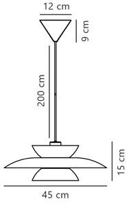 Nordlux - Lampadario a sospensione con filo CARMEN 1xE27/40W/230V nero