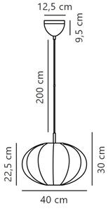 Nordlux - Lampadario a sospensione con filo AERON 1xE27/40W/230V diametro 40 cm