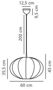 Nordlux - Lampadario a sospensione con filo AERON 1xE27/40W/230V diametro 60 cm