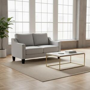 DecHome Divano 2 Posti Moderno in Tessuto effetto Lino Dimensioni 136x77x86 cm colore Grigio Chiaro