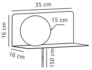 Nordlux - Applique con mensola LILIBETH 1xE14/25W/230V bianco