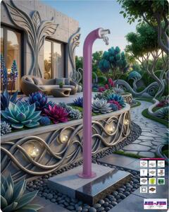 Fontana da Giardino a colonna forma di Periscopio Design Moderno Belfer Dimensioni 11x18xh 80 cm - peso 3,2 kg design , colore Viola