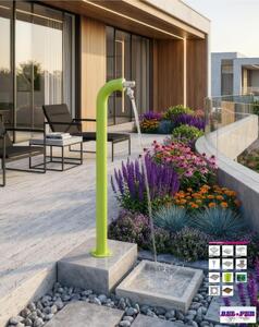 Fontana da Giardino a colonna forma di Periscopio Acciaio Design Moderno Belfer Dimensioni 11x18xh 80 cm - peso 3,2 kg design, colore Verde Acido